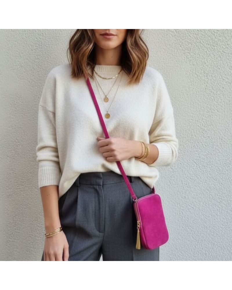 pochette de téléphone daim couleur fuchsia pochette de téléphone daim couleur fuchsia