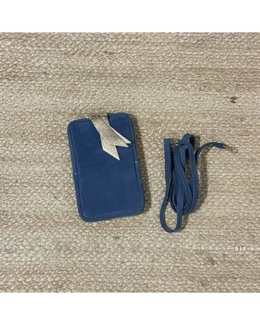 pochette de téléphone daim couleur bleu jean pochette de téléphone daim couleur bleu jean