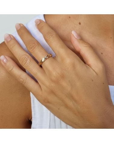 bague fine pour femme en plaqué or motif maille de chaine élégant