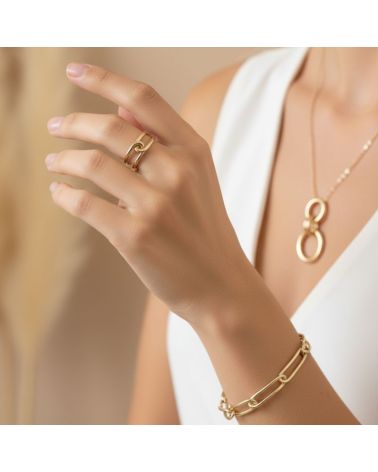 bague en plaqué or 18 carats forme anneau maillon ajouré large bague en plaqué or 18 carats forme anneau maillon ajouré large