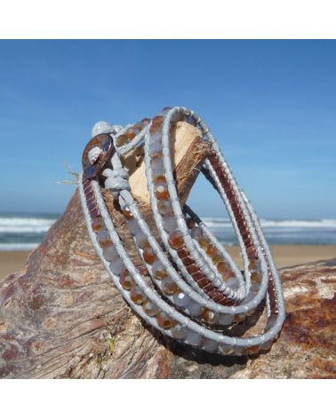 Bracelet wrap Gris cuivré