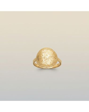 bague femme plaqué or 18 carats médaille motif végétal bague femme plaqué or 18 carats médaille motif végétal