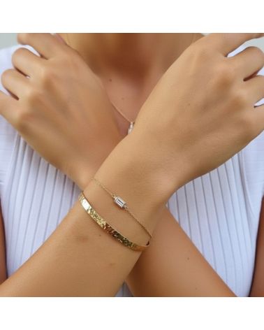 bracelet pour femme plaqué or 18 carats avec oxyde de zirconium