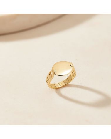 bague pour femme en plaqué or 18 carats maille anglaise style chevalière