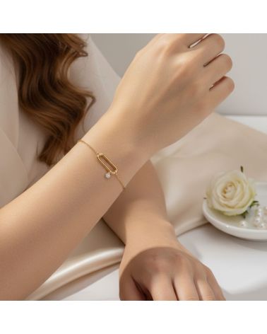 Bracelet plaqué or femme avec zirconium chic Zosha Collection