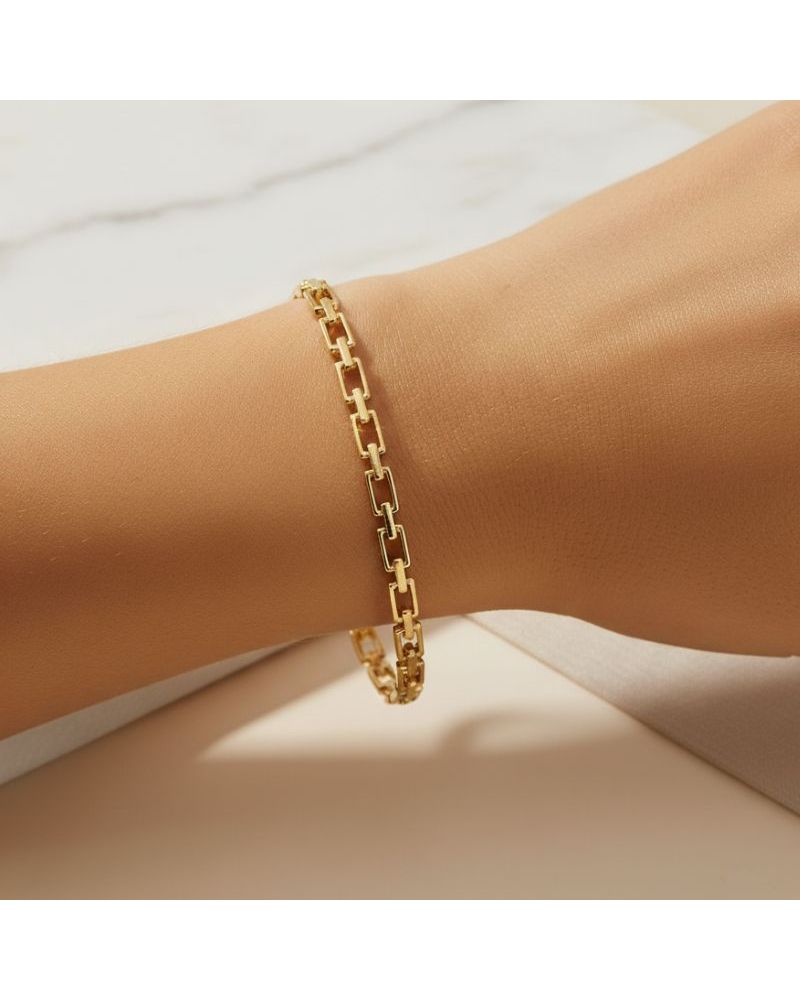 jonc plaqué or fin maillage bijou élégant et intemporel