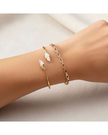 jonc plaqué or fin maillage bijou élégant et intemporel