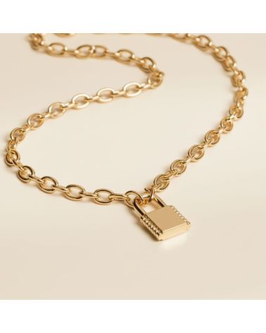 collier cadenas ras de cou en plaqué or 750/000 à maillons larges – bijou doré Zosha Collection