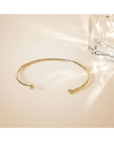 bracelet jonc semi ouvert plaqué or 18 carats bijou basique et intemporel