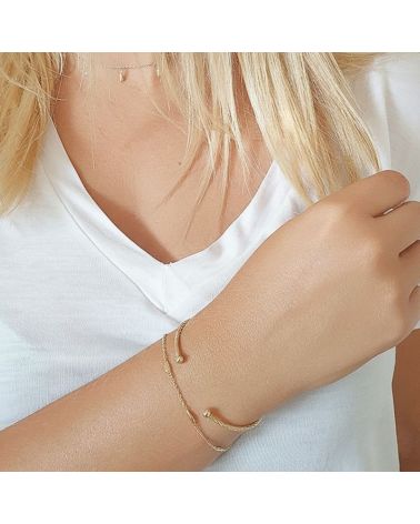 bracelet jonc semi ouvert plaqué or 18 carats bijou basique et intemporel