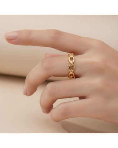 bague pour femme plaqué or 18 carats anneau maillon bijou intemporel