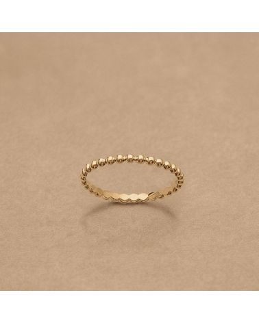 bague fine pour femme en plaqué or 18 carats maille boule