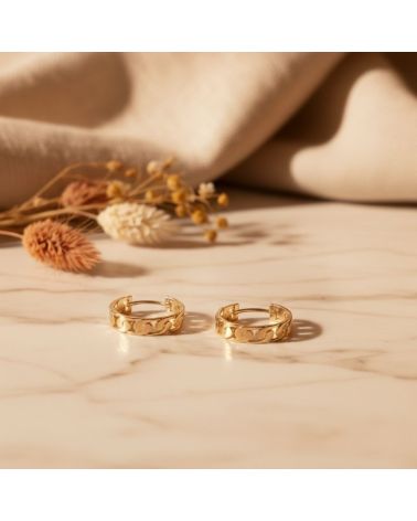 boucles d'oreilles créoles en plaqué or 18 carats forme ovale large maillon boucles d'oreilles créoles en plaqué or 18 carats forme ovale large maillon