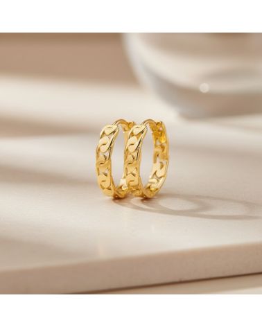 boucles d'oreilles créoles en plaqué or 18 carats forme ovale large maillon