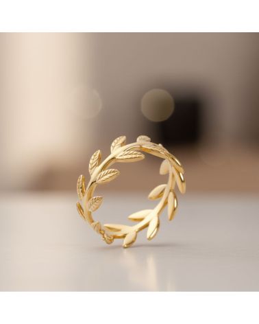 bague plaqué or 18 carats motif épi bijou intemporel et chic