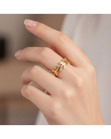 bague plaqué or 18 carats motif épi bijou intemporel et chic