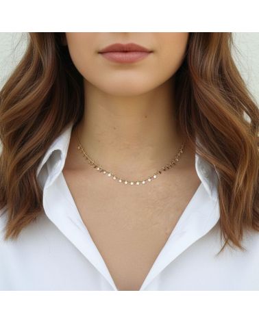 collier pour femme plaqué or 18 carats finement orné de pampilles étoile