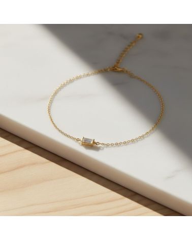 bracelet pour femme plaqué or 18 carats avec oxyde de zirconium