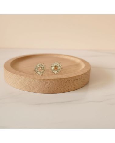 puces d'oreilles en plaqué or motif soleil