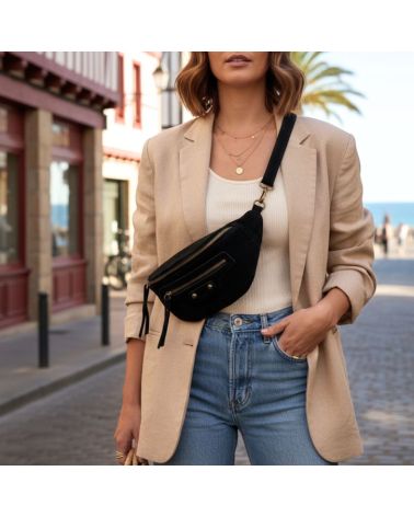 sac banane daim couleur noir sac banane daim couleur noir