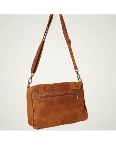 sac bandoulière forme messenger en daim couleur camel sac bandoulière forme messenger en daim couleur camel