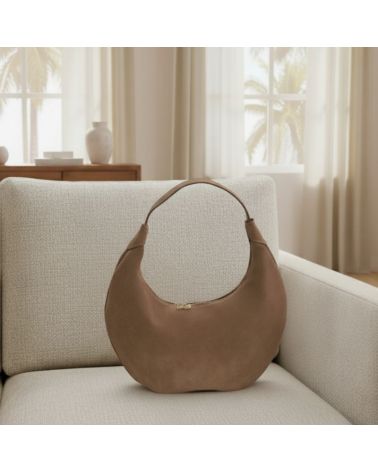 sac à main cuir premium fait main couleur moka marque bonendis athènes