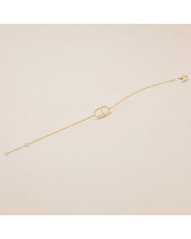 bracelet plaqué or 18 carats pour femme maille marine stylisée CD