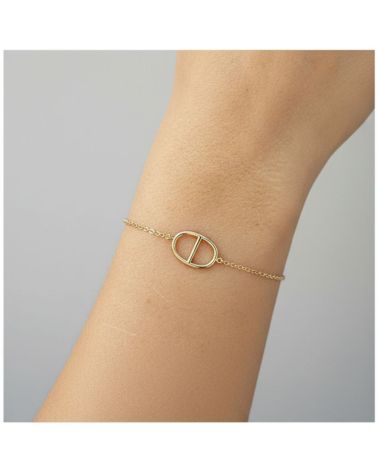 bracelet plaqué or 18 carats pour femme maille marine stylisée CD