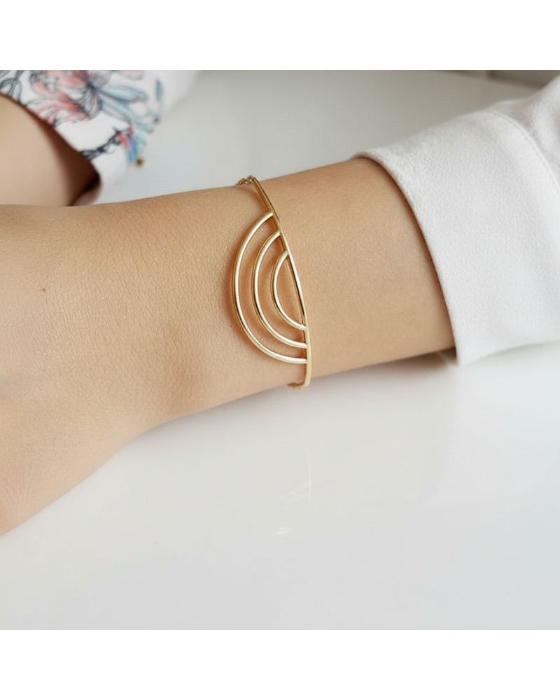 bracelet pour femme plaqué or 18kt design graphique