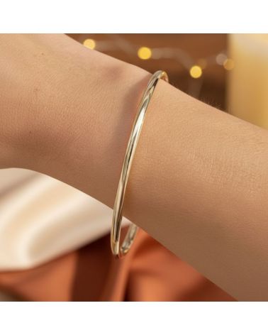 jonc simple pour femme en plaqué or 18 kt pour petit poignet