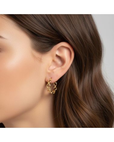 Créoles chaîne petit modèle en plaqué or 18 carats