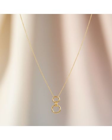 collier plaqué or pour femme pendentif double anneau