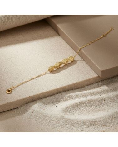 Bracelet pour femme tressé torsadé en plaqué or