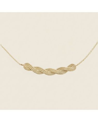 collier en plaqué or avec tresse bijou raffiné