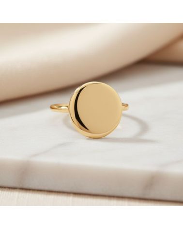 bague femme plaqué or 18 kt avec pastille