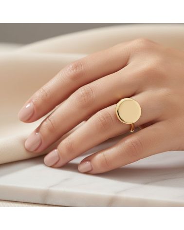 bague femme plaqué or 18 kt avec pastille