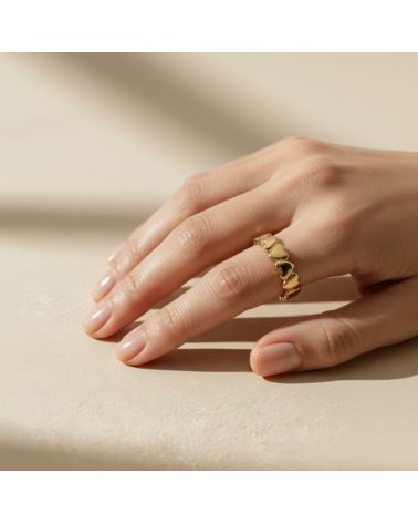 bague cœur en plaqué or 18 carats