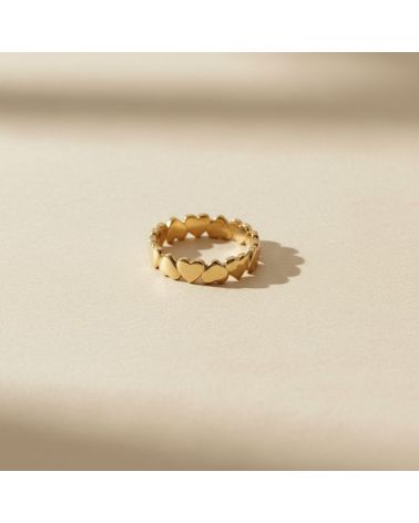 bague cœur en plaqué or 18 carats