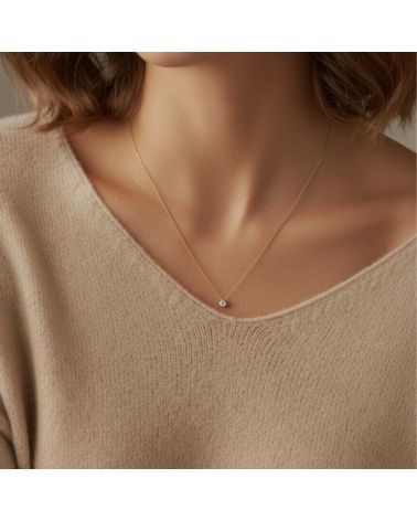 collier pour femme en plaqué or 18 carats pendentif délicat en oxyde de zirconium bijou intemporel