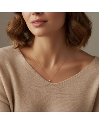 collier pour femme en plaqué or 18 carats pendentif délicat en oxyde de zirconium bijou intemporel
