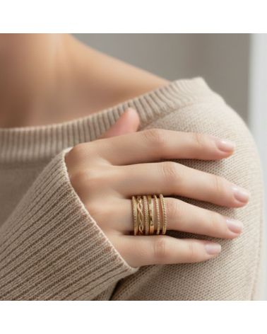 bague acier inoxydable multirang création Mile Mila Paris