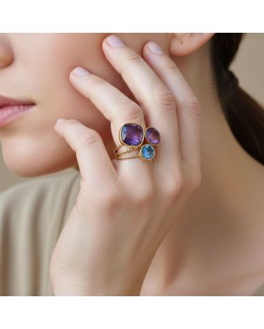 bague trilogie pierre naturelle et cristaux création bohm paris