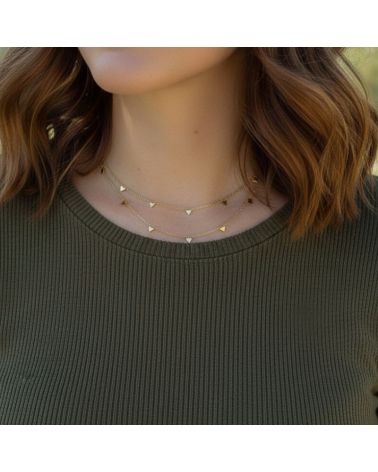 collier double rang pampilles triangle