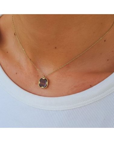 collier lloyd pendentif pierre oeil de taureau