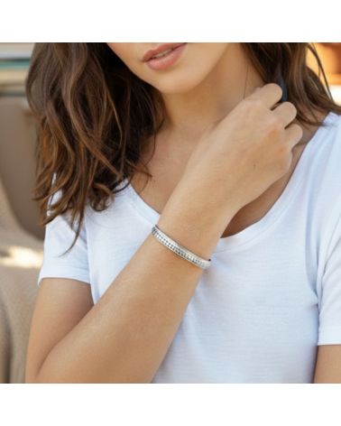 Bracelet jonc argent 925 motif ronds