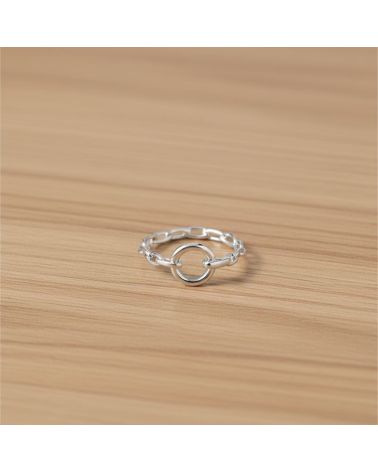 bague pour femme maille et cercle argent 925 rhodié