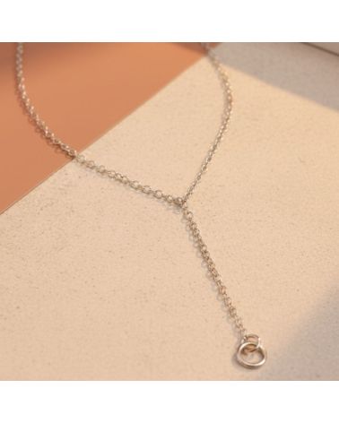 collier pour femme argent 925 rhodié forme cravate