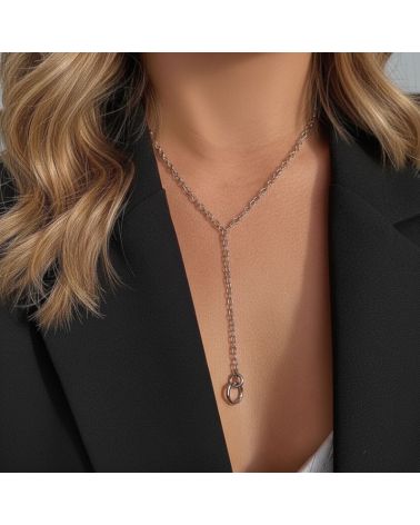 collier pour femme argent 925 rhodié forme cravate