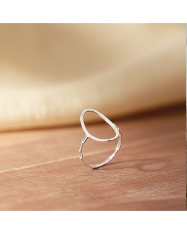 bague pour femme en argent 925 rhodié forme ellipse