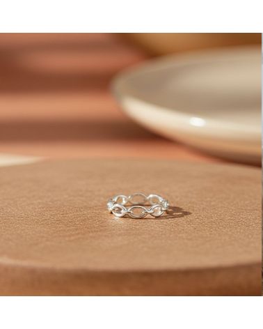bague pour femme en argent 925 maille chaine